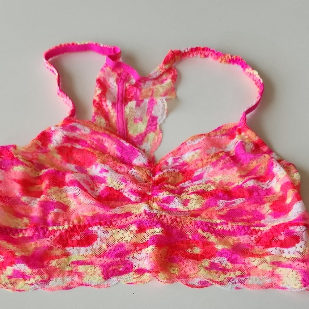 Victoria's Secret Pink and Yellow Lace Bralette